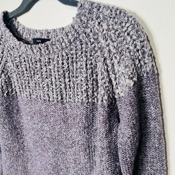 Fate Purple Gray Boucle Sweater Sz Small - Picture 3 of 7